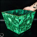 Malachit-vaas in majesteitelijke elegantie – Natuurlijke, Verzamelen