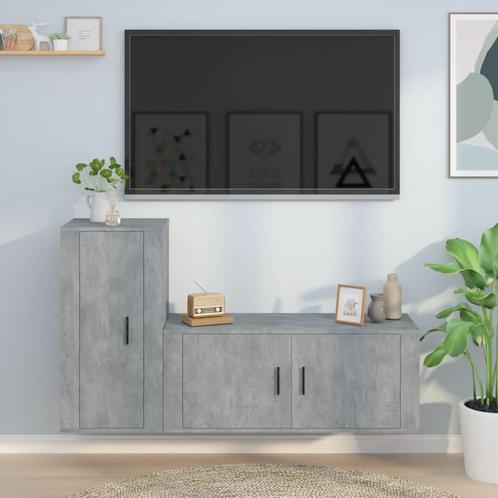 vidaXL Ensemble de meubles TV 2 pcs gris bÃ©ton bois, Maison & Meubles, Armoires | Mobilier de télévision, Neuf, Envoi