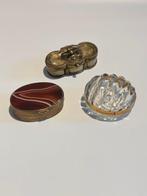 Kist (3) - Agaat, Kristal, Verguld messing - Vliegendozen?, Antiek en Kunst