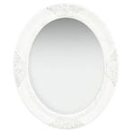 Barok Spiegel 50x60 Wit | OP = OP | Landelijke Chic, Gebruikt, Verzenden, Minder dan 100 cm, Ovaal