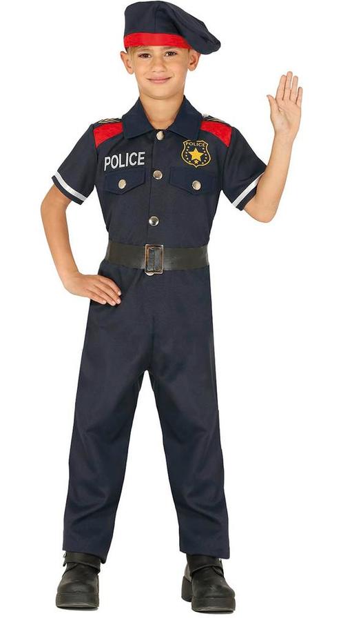 Politie Kostuum Kind Korte Mouwen, Kinderen en Baby's, Carnavalskleding en Verkleedspullen, Nieuw, Verzenden
