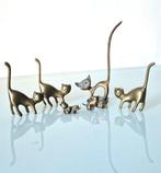 Beeldje - Ensemble de 6 chats - Verguld brons