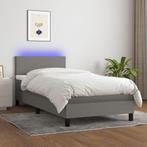 vidaXL Boxspring met matras en LED stof donkergrijs 90x200, Huis en Inrichting, Verzenden, Nieuw