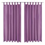 vidaXL Micro-satijnen gordijnen met lussen 140x175 cm lila 2, Huis en Inrichting, Stoffering | Gordijnen en Lamellen, Verzenden