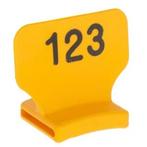 Nummerblok staand, geel bedrukt nr.126-150 - kerbl