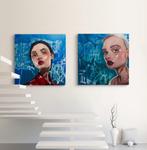 Hiones (XX-XXI) - Shine Collection (2 Artworks)(U.V. Effect), Antiek en Kunst, Kunst | Schilderijen | Modern