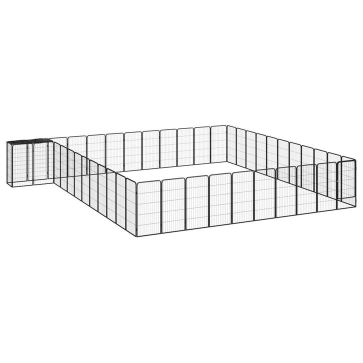 vidaXL Hondenkennel 46 panelen 50x100 cm gepoedercoat staal, Dieren en Toebehoren, Hondenbenches, Nieuw, Verzenden