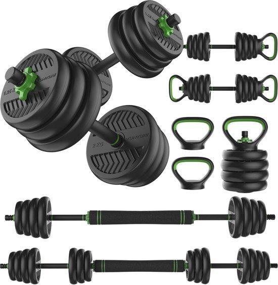 Tunturi Halterset en Dumbbells Vinyl 28 kg – Gewichten Set, Sport en Fitness, Fitnessmaterialen, Ophalen of Verzenden