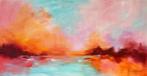 Ellis Hollering - Blushing Skies III - XL abstract, Antiek en Kunst