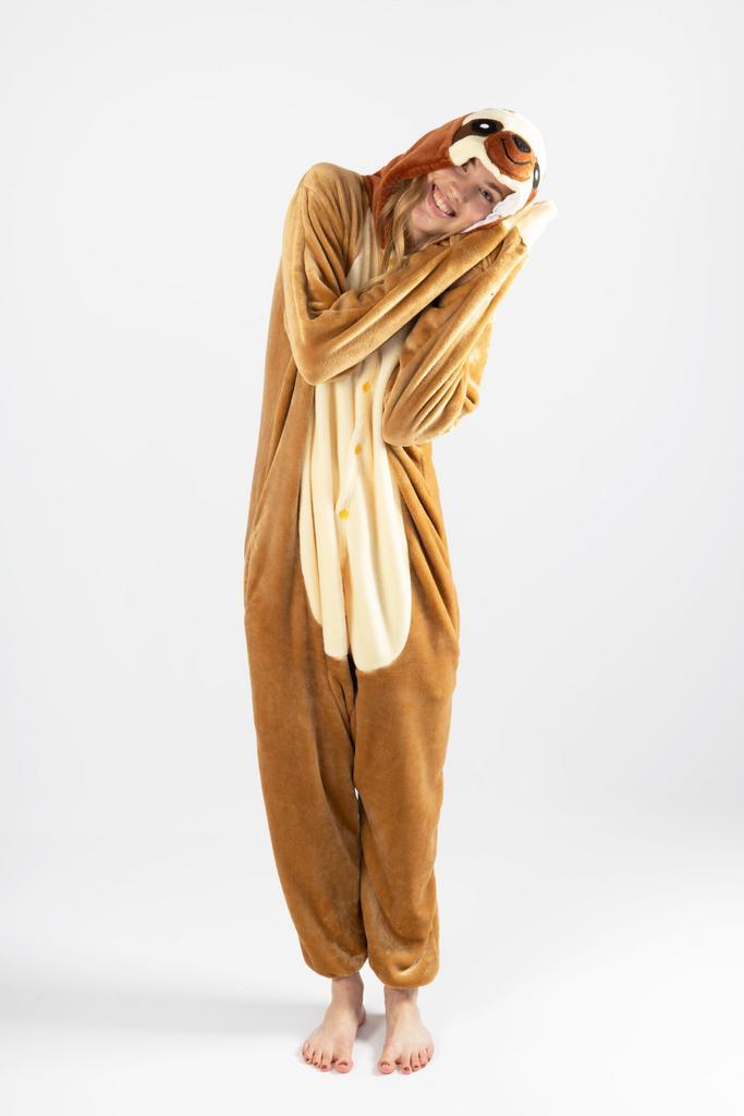 Onesie Luiaard Pak XL-XXL Luiaardpak Kostuum Bruin Sloth Jun, Kleding | Heren, Carnavalskleding en Feestkleding, Nieuw, Ophalen of Verzenden