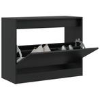 vidaXL Schoenenkast 80x34x63 cm bewerkt hout zwart, Huis en Inrichting, Verzenden, Nieuw
