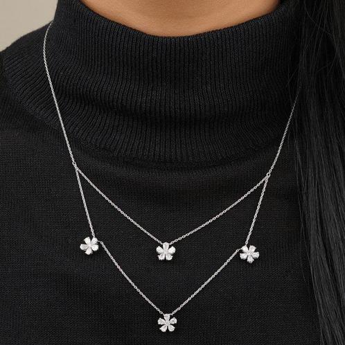 Collier - 14 carats Or blanc - 1.51ct. tw. Diamant, Handtassen en Accessoires, Kettingen