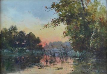 Début XXe siècle. - Paysage à lEtang.
