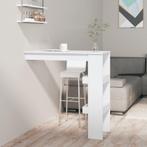 vidaXL Table bar mural Blanc Brillant 102x45x103,5cm Bois d'