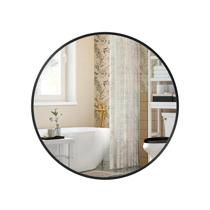 Wandspiegel Rond Zwart 50cm - Tweede Kansje voor jouw Int..., Huis en Inrichting, Woonaccessoires | Spiegels, Rond, Nieuw, Minder dan 100 cm
