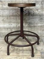 Tabouret - Fer forgé, Bois - Tabouret datelier rétro