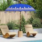 vidaXL Balinese Parasol Blauw 215 x 215 x 260 cm Katoen, Tuin en Terras, Verzenden, Nieuw