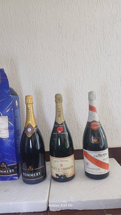 Moët & Chandon, pommery 1,5L moet chandon 1,5L mumm 1,5L &, Verzamelen, Wijnen