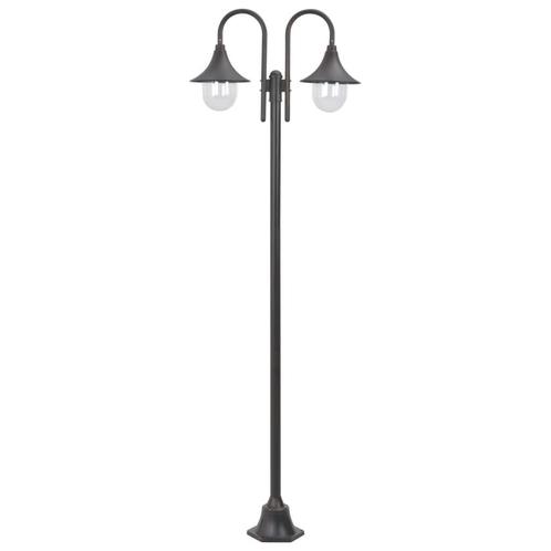 vidaXL Paalverlichting tuin E27 220 cm aluminium brons, Tuin en Terras, Buitenverlichting, Nieuw, Verzenden