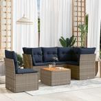 vidaXL 6-delige Loungeset met kussens poly rattan grijs, Tuin en Terras, Tuinsets en Loungesets, Verzenden, Nieuw, Loungeset