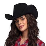 Cowboyhoed Zwart Leatherlook Deluxe, Verzenden, Nieuw