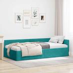 vidaXL Hoek Bed Frame Turquoise 80 cm x 200 cm, Huis en Inrichting, Slaapkamer | Bedden, Verzenden, Nieuw