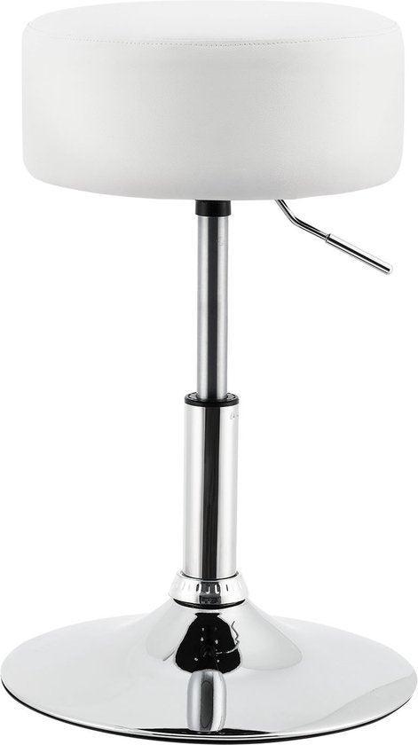 2dekans | Draaibare Kaptafelkruk / Kruk Tonia - Wit - ø 38,5, Huis en Inrichting, Tafels | Salontafels, Ophalen of Verzenden