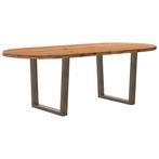 vidaXL Eettafel 220x100x74 cm ovaal massief eikenhout, Huis en Inrichting, Tafels | Eettafels, Verzenden, Nieuw