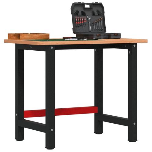 vidaXL Werkbank rechthoekig 100x60x81,5 cm massief, Doe-het-zelf en Bouw, Werkbanken, Nieuw, Verzenden