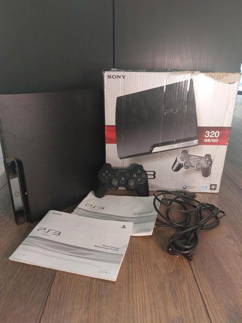 Playstation 3 Slim Zwart 320 gb in doos, Games en Spelcomputers, Spelcomputers | Sony PlayStation 3, Zo goed als nieuw, Ophalen of Verzenden