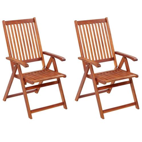 vidaXL Tuinstoelen inklapbaar 2 st massief acaciahout bruin, Tuin en Terras, Tuinstoelen, Nieuw, Verzenden