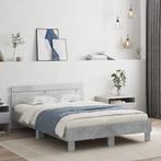 vidaXL Bedframe met hoofdeinde bewerkt hout betongrijs, Verzenden, Nieuw
