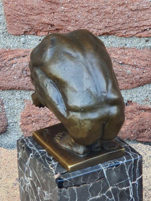 Sculpture, De duiker van milo - 23 cm - Bronze en marbre -, Antiek en Kunst, Kunst | Designobjecten