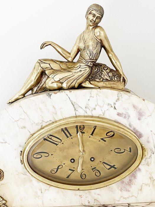 Pendule à balancier - F. Marti - Art déco - Bronze, Marbre, Antiquités & Art, Art | Objets design