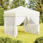 vidaXL Partytent inklapbaar met zijwanden 2x2 m crèmekleurig, Tuin en Terras, Verzenden, Nieuw