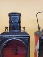 Signallaternen Eisenbahn Laternenpaar Metall 46 × 20 cm -, Antiek en Kunst