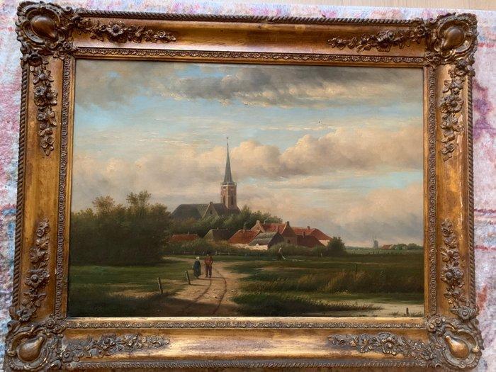 Hollandse School (XIX-XX) - Landelijk Tafereel met, Antiek en Kunst, Kunst | Schilderijen | Klassiek