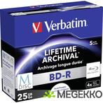 Verbatim BD-R Blu-Ray 25GB 4x 5st. Jewelcase MDISC, Verzenden