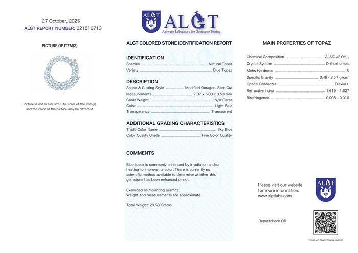 Zonder Minimumprijs - Halsketting Zilver - Topaz -, Handtassen en Accessoires, Kettingen