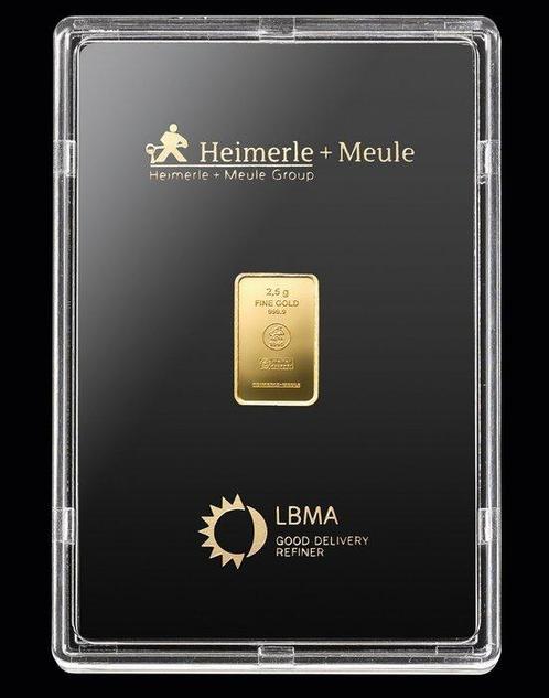 2,5 grammes - Or .999 - Heimerle + Meule, Germany - Scellé, Postzegels en Munten, Edelmetalen en Baren
