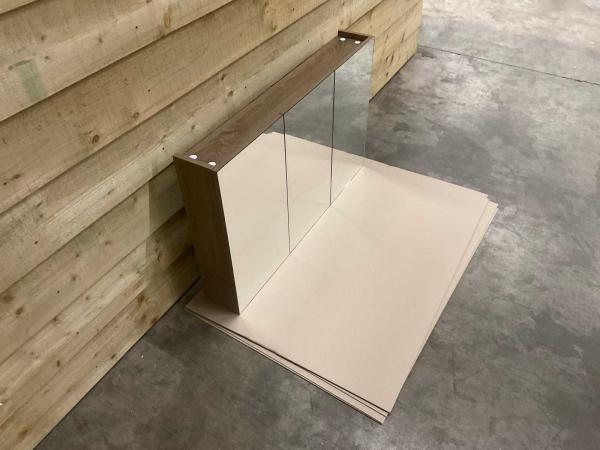 Veiling - spiegelkast softclose 100x60,5x15cm Gino zilver ei, Huis en Inrichting, Badkamer | Badkamermeubels