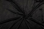 Crushed velvet zwart stof - 10m rol - Velours stretch, Nieuw, Verzenden