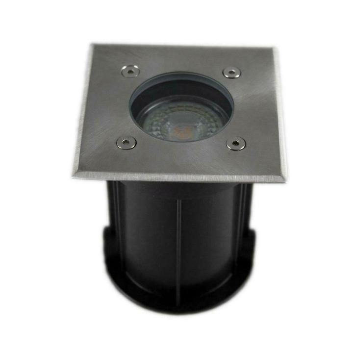 AANBIEDING LED Grondspot GU10 vierkant Athens RVS IP67, Tuin en Terras, Buitenverlichting, Nieuw, Led, Netvoeding, Verzenden