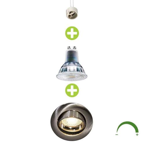 LED Inbouw spot 70mm Geborsteld Aluminium 5,5W Dimbaar, Huis en Inrichting, Lampen | Spots, Nieuw, Overige materialen, Verzenden