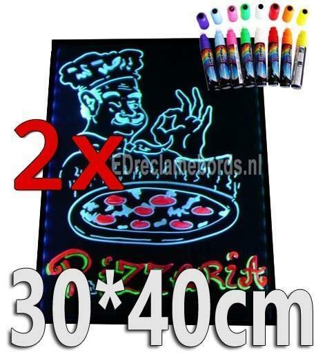 2 stuks: LED schrijfbord 30cm*40cm | 90 functies, Huis en Inrichting, Woonaccessoires | Lijsten, Verzenden