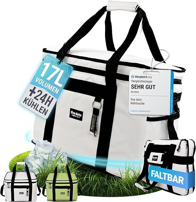 2dekans | Five Dots Koeltas 17L - Grijs, Diversen, Schoolbenodigdheden, Ophalen of Verzenden