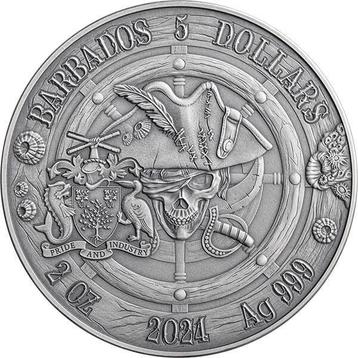 Barbade. 5 Dollars 2024 Oxford - Captains of Fortune -