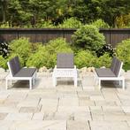 vidaXL 4-delige Loungeset met kussens kunststof wit, Tuin en Terras, Tuinsets en Loungesets, Verzenden, Nieuw, Loungeset