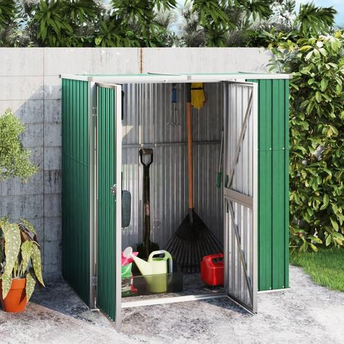 vidaXL Tuinschuur 161x89x161 cm gegalvaniseerd staal groen, Tuin en Terras, Tuinhuizen, Nieuw, Verzenden