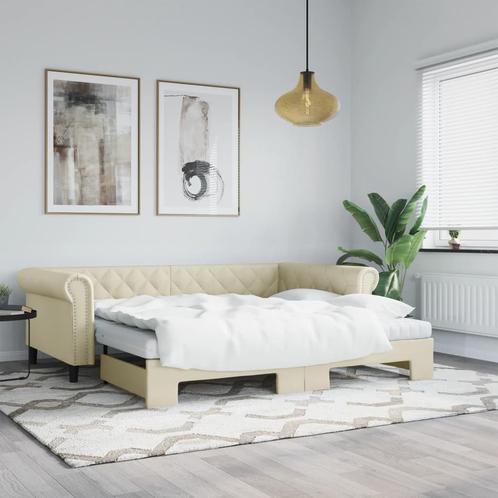 vidaXL Slaapbank onderschuifbed en matrassen 90x200 cm, Huis en Inrichting, Slaapkamer | Bedden, Nieuw, Verzenden